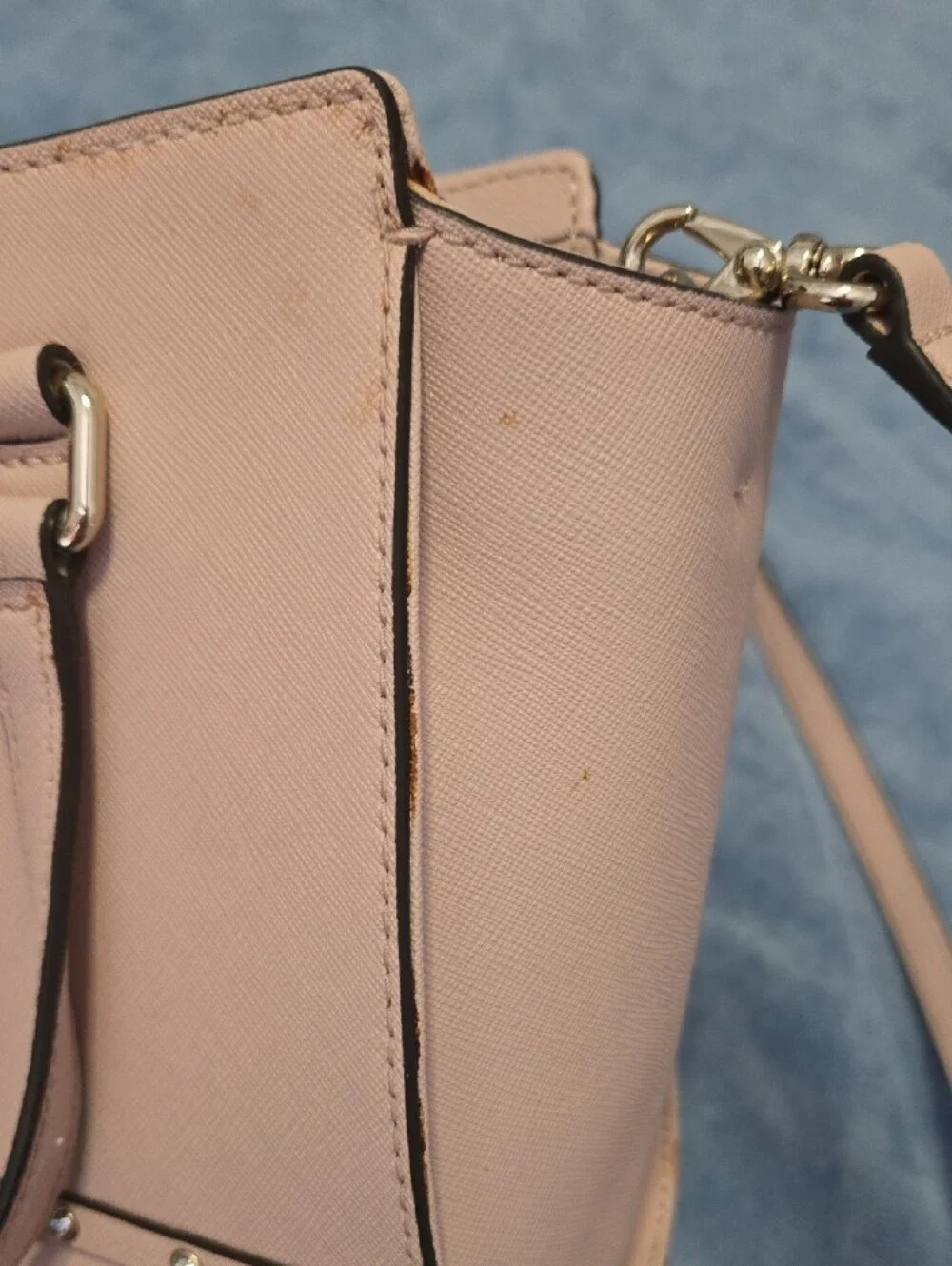 kate spade Laurel Way Jeweled Small blush pink satchel with gold hardware